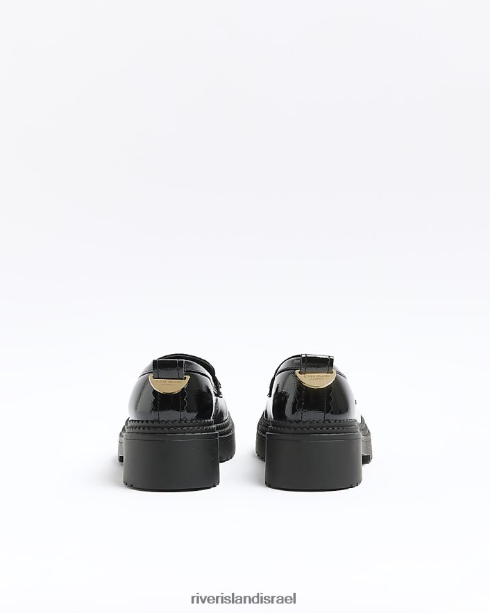 הַנעָלָה River Island פטנט נעלי לופרס שמנמנות שָׁחוֹר נשים BDZ4081191