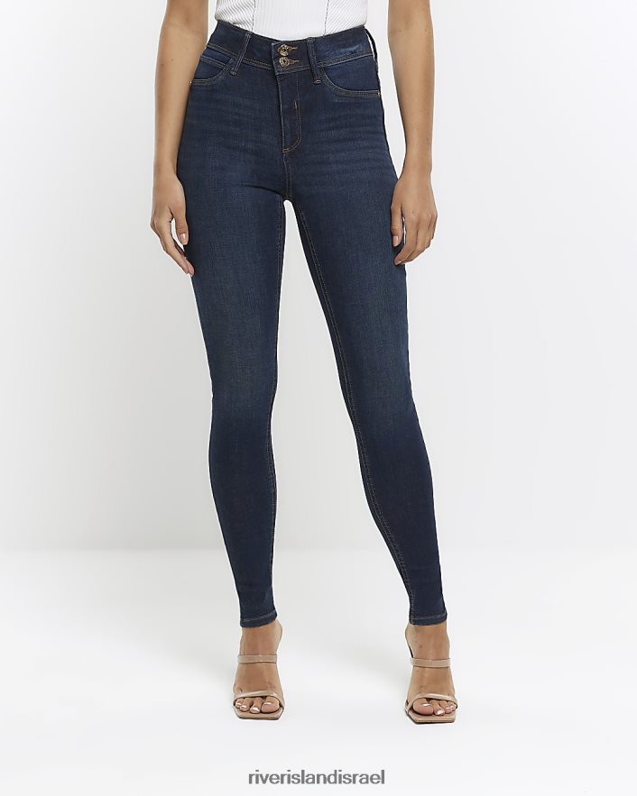 לבוש River Island ג'ינס בגזרה בינונית סופר סקיני חיל הים נשים BDZ4081201