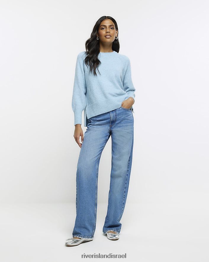 לבוש River Island מגשר סרוג כְּחוֹל נשים BDZ408120