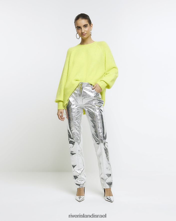 לבוש River Island מגשר סרוג ירוק ליים נשים BDZ408121