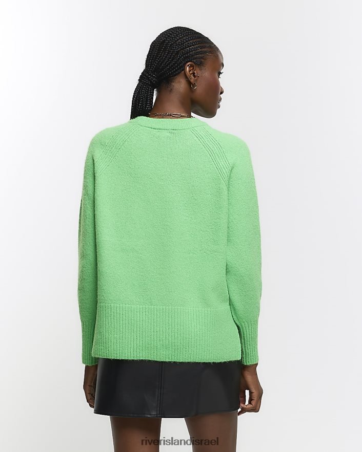 לבוש River Island מגשר סרוג ירוק נשים BDZ408122