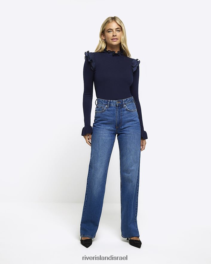 לבוש River Island מגשר לפרטי סלסול חיל הים נשים BDZ4081237