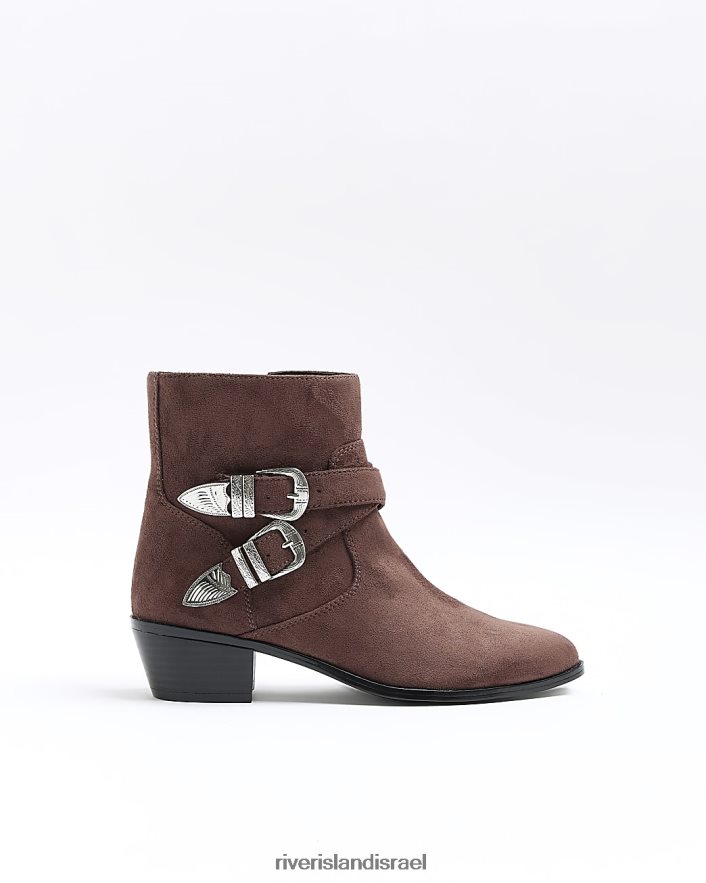 הַנעָלָה River Island מגפונים מערביים זמש חום נשים BDZ4081238
