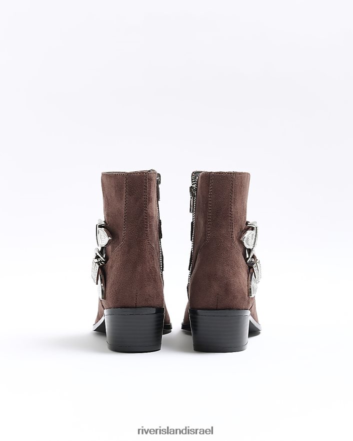 הַנעָלָה River Island מגפונים מערביים זמש חום נשים BDZ4081238