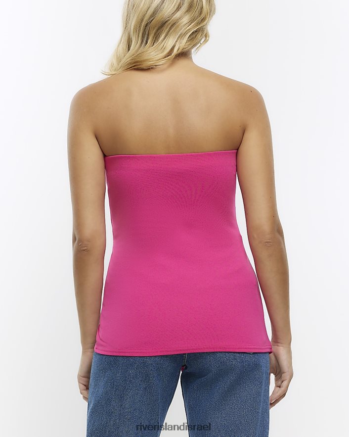 לבוש River Island חלק עליון א-סימטרי בנדו וָרוֹד נשים BDZ4081259