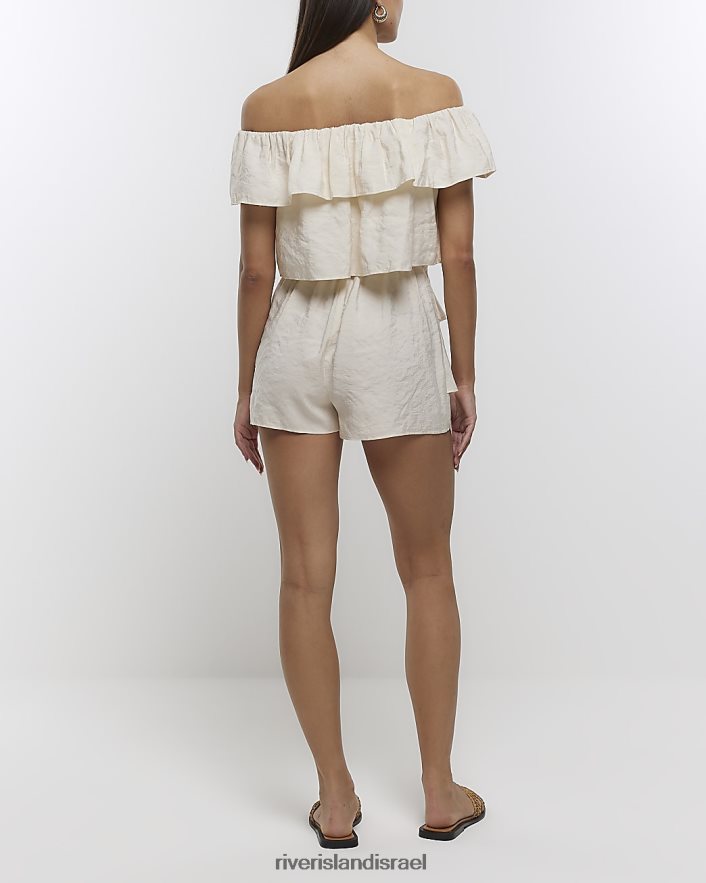 לבוש River Island חליפת משחק בשכבות ברדו בז' נשים BDZ4081276