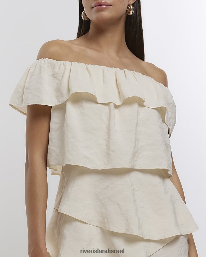 לבוש River Island חליפת משחק בשכבות ברדו בז' נשים BDZ4081276