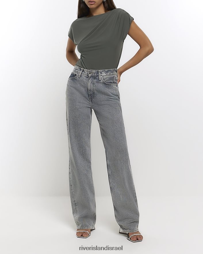 לבוש River Island חולצת טריקו עם דיטיילס חָקִי נשים BDZ4081313