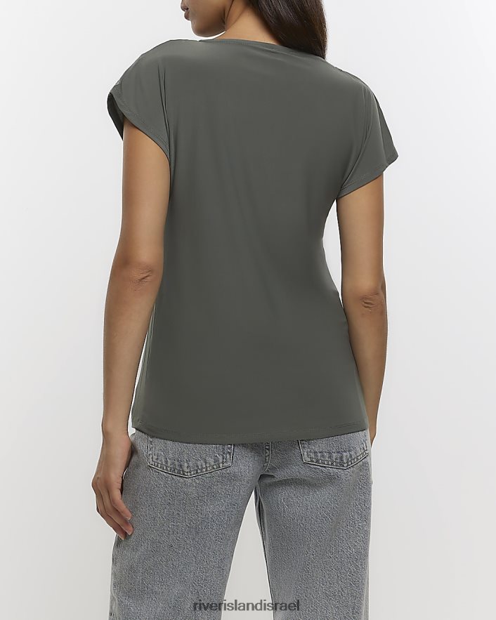 לבוש River Island חולצת טריקו עם דיטיילס חָקִי נשים BDZ4081313