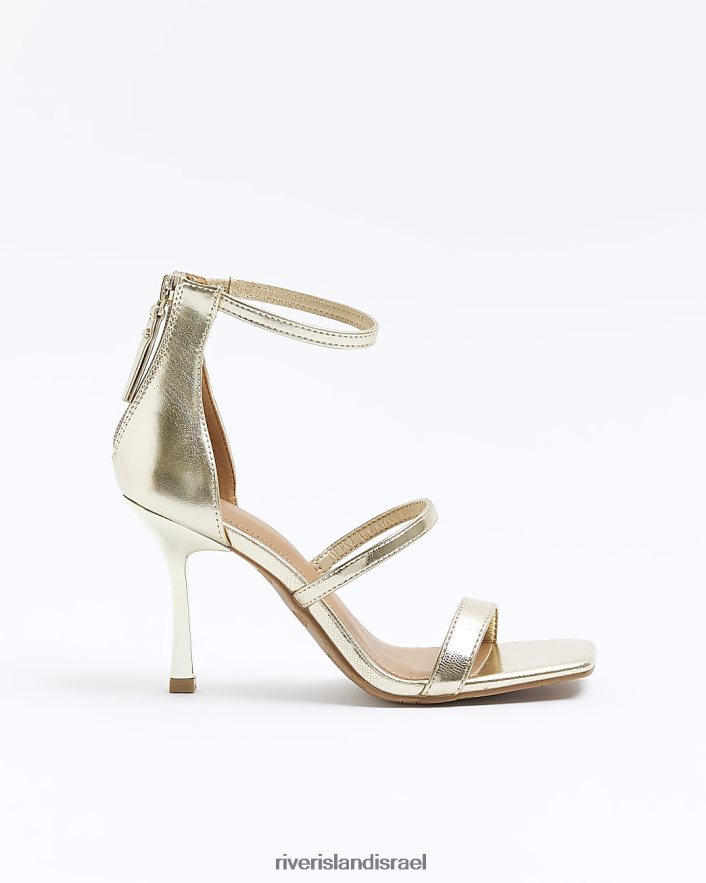 הַנעָלָה River Island סנדלי עקב סגורים מאחור זהב נשים BDZ4081314