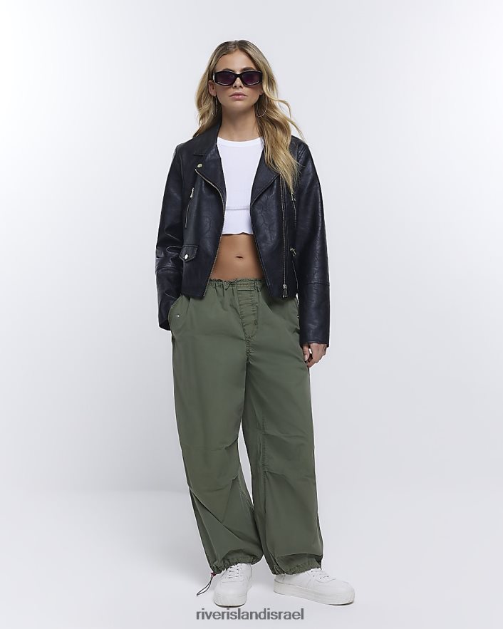 לבוש River Island מכנסי מצנח בגזרה נמוכה חָקִי נשים BDZ4081337