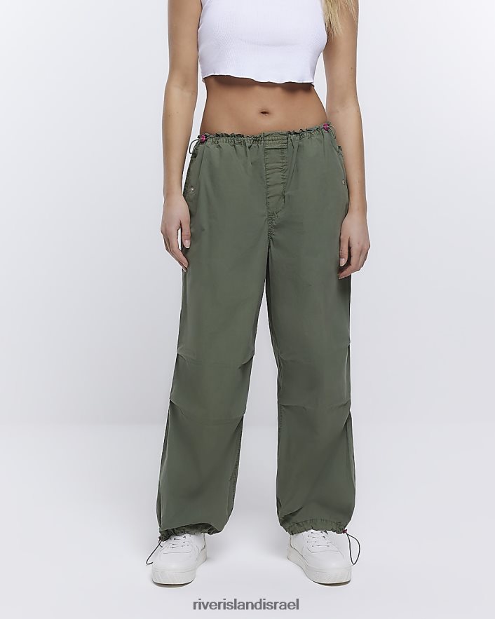 לבוש River Island מכנסי מצנח בגזרה נמוכה חָקִי נשים BDZ4081337