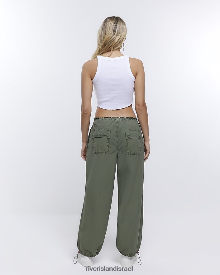 לבוש River Island מכנסי מצנח בגזרה נמוכה חָקִי נשים BDZ4081337