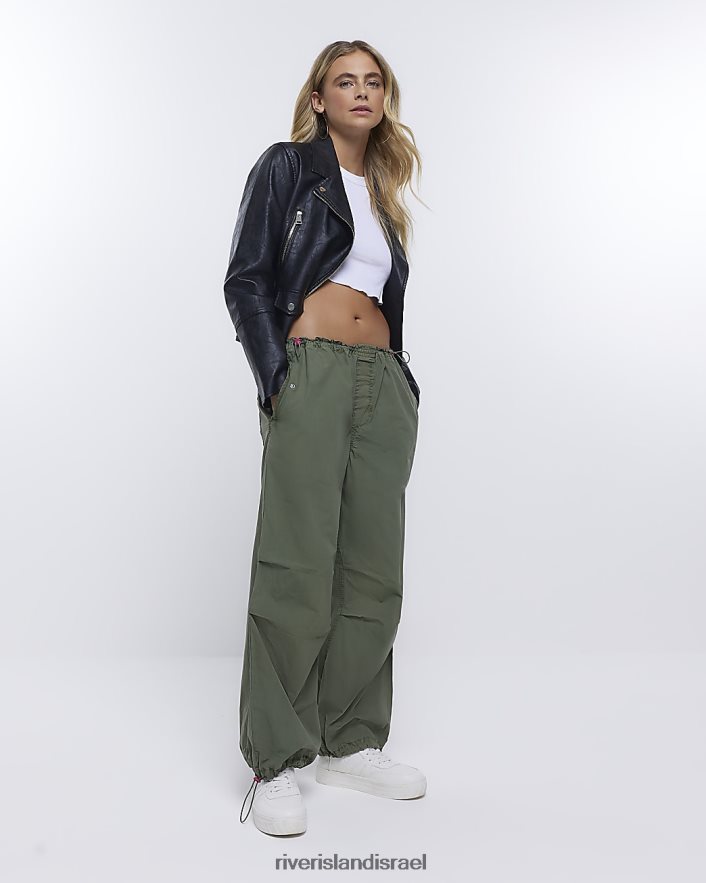 לבוש River Island מכנסי מצנח בגזרה נמוכה חָקִי נשים BDZ4081337