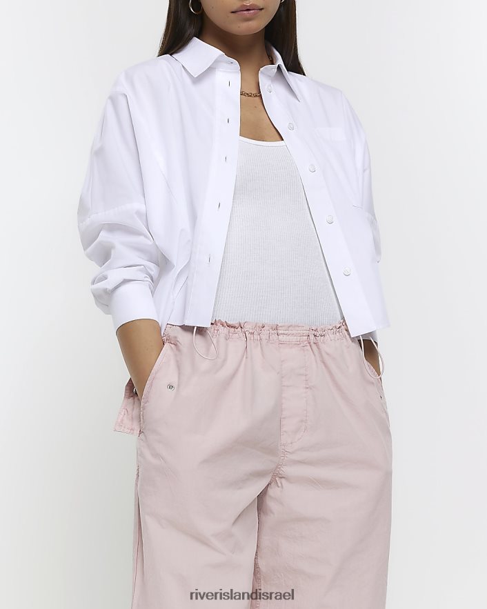 לבוש River Island מכנסי מצנח בגזרה נמוכה וָרוֹד נשים BDZ4081338