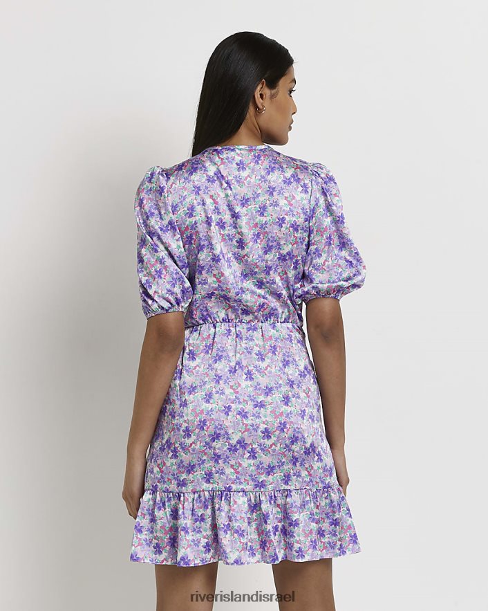 לבוש River Island שמלת מיני מעטפת פרחונית סָגוֹל נשים BDZ4081410