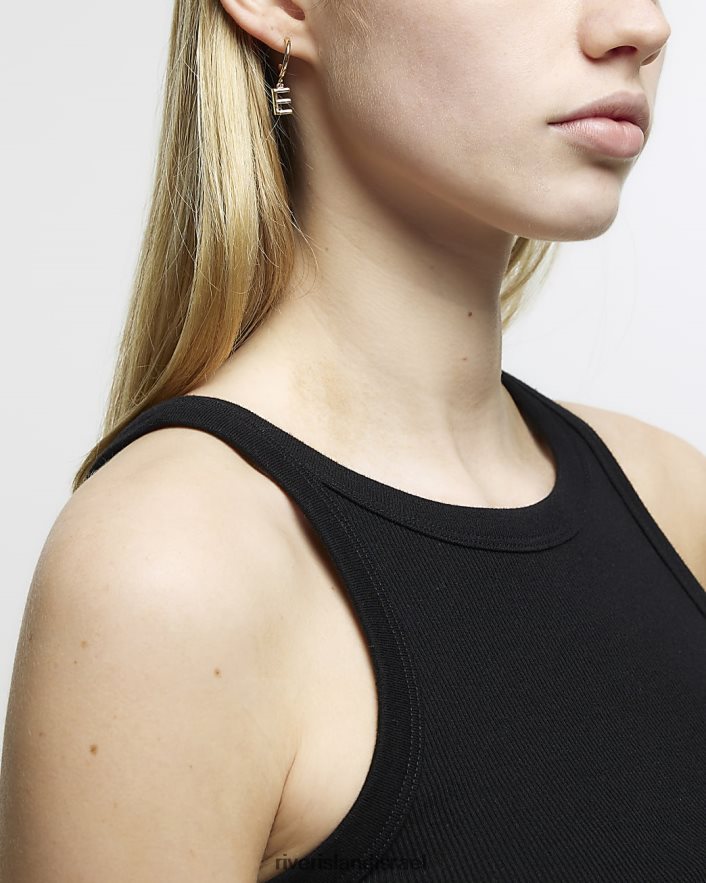 אביזרים River Island עגילי חישוק ראשוניים זהב נשים BDZ4081416