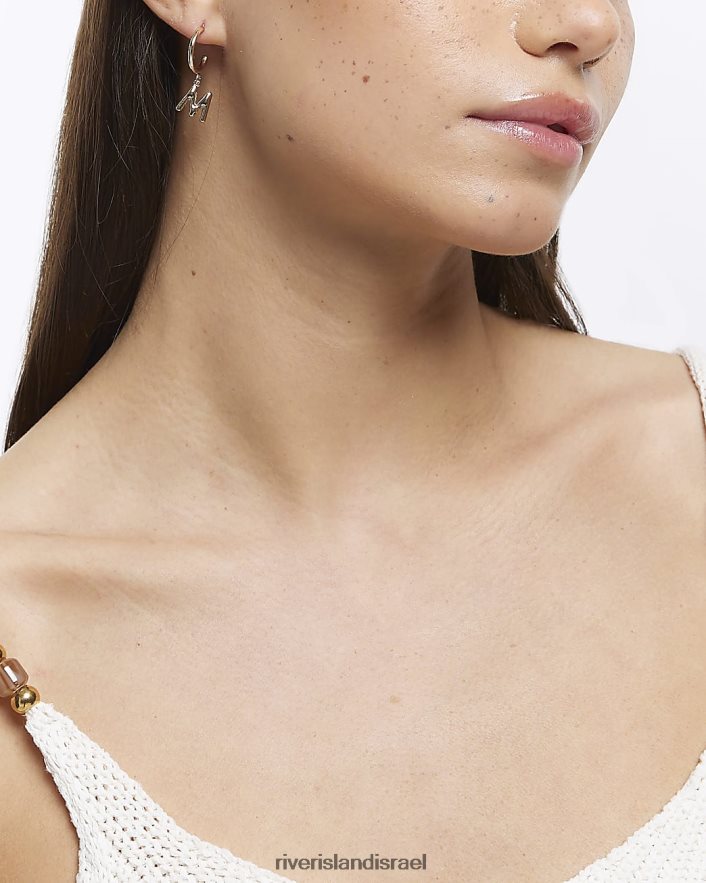 אביזרים River Island מ עגילי חישוק ראשוניים זהב נשים BDZ4081419