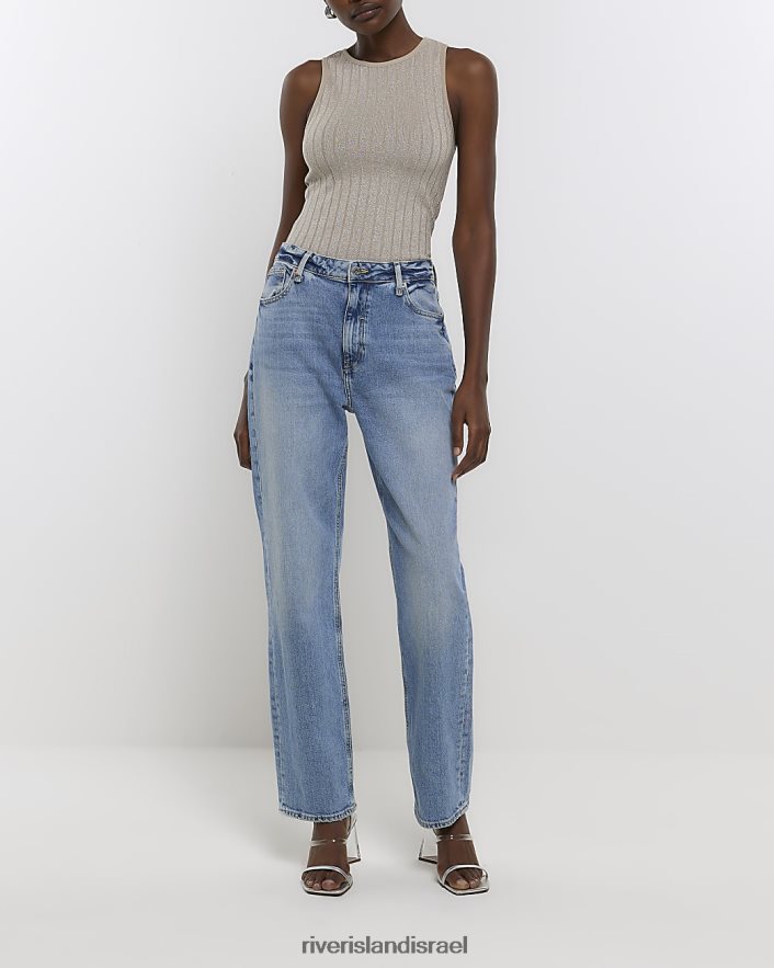 לבוש River Island עליונית של אפוד רייסר בז' נשים BDZ4081421