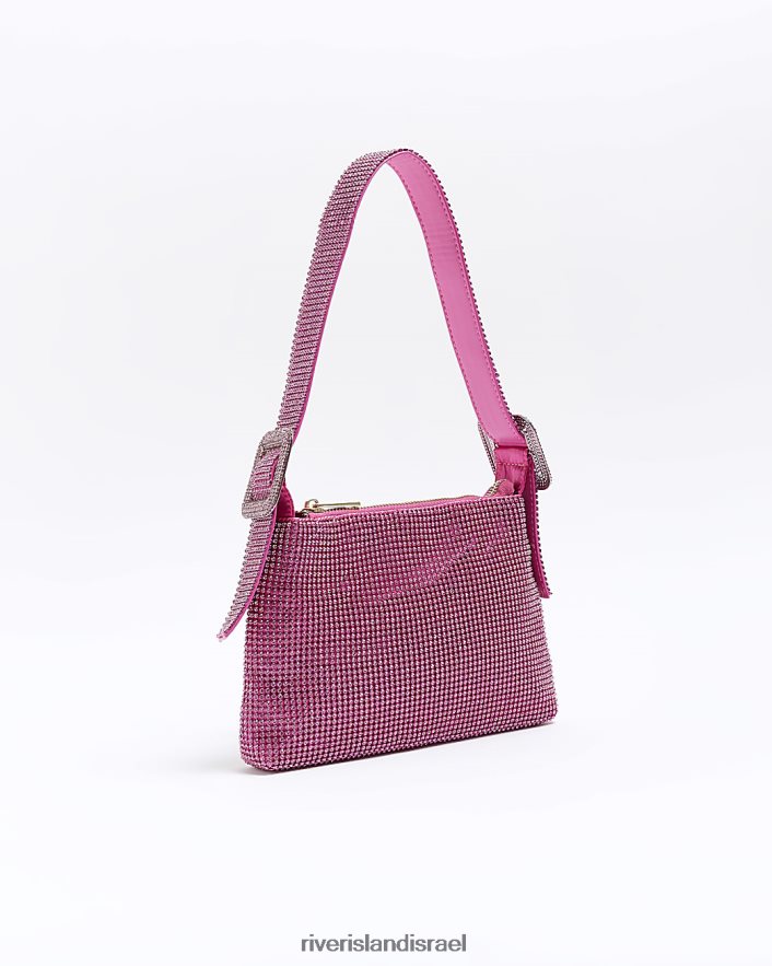 אביזרים River Island תיק כתף עם אבזם מעוטר וָרוֹד נשים BDZ4081424