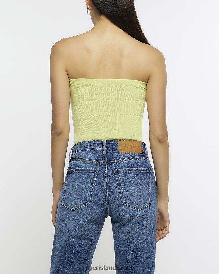 לבוש River Island טופ בנדאו קדמי ירוק נשים BDZ4081430