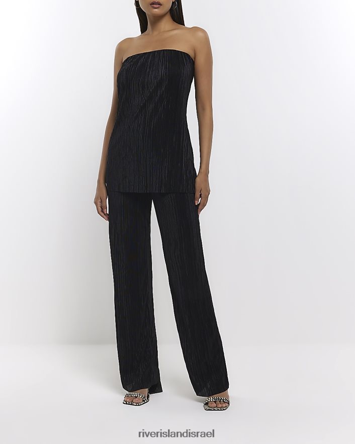 לבוש River Island טופ בנדאו גב פליס שָׁחוֹר נשים BDZ4081436
