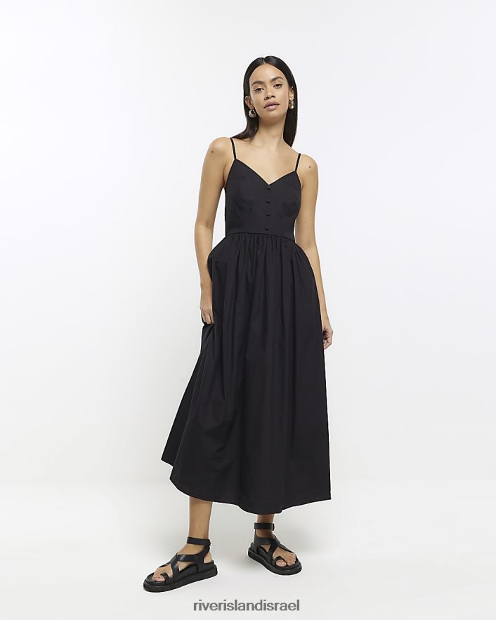 לבוש River Island שמלת מידי סקייטר שָׁחוֹר נשים BDZ4081457