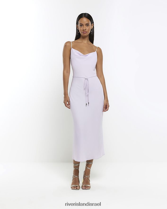 לבוש River Island שמלת מידי סאטן סָגוֹל נשים BDZ4081473