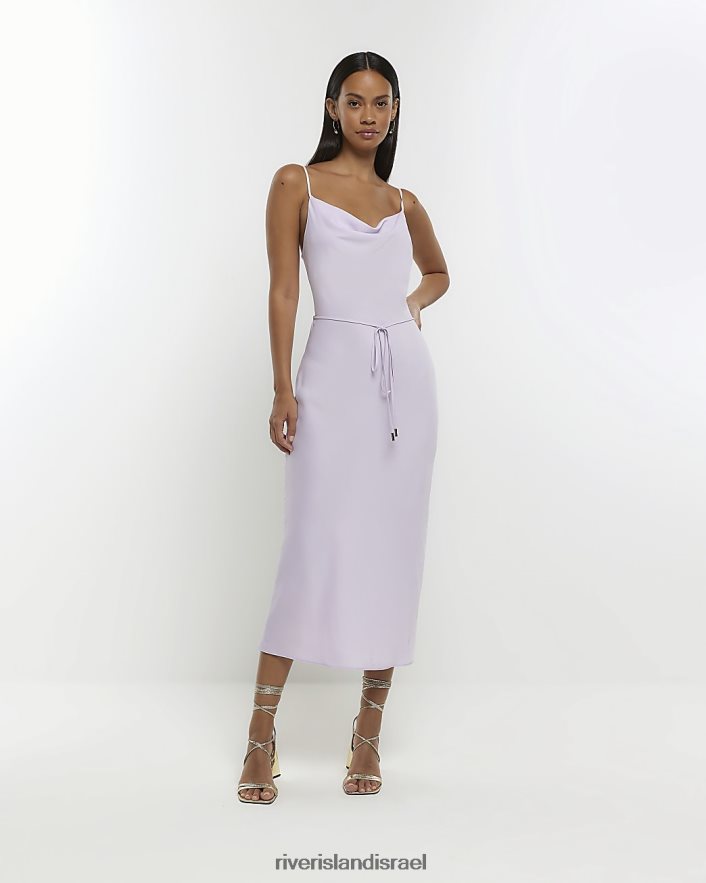 לבוש River Island שמלת מידי סאטן סָגוֹל נשים BDZ4081473