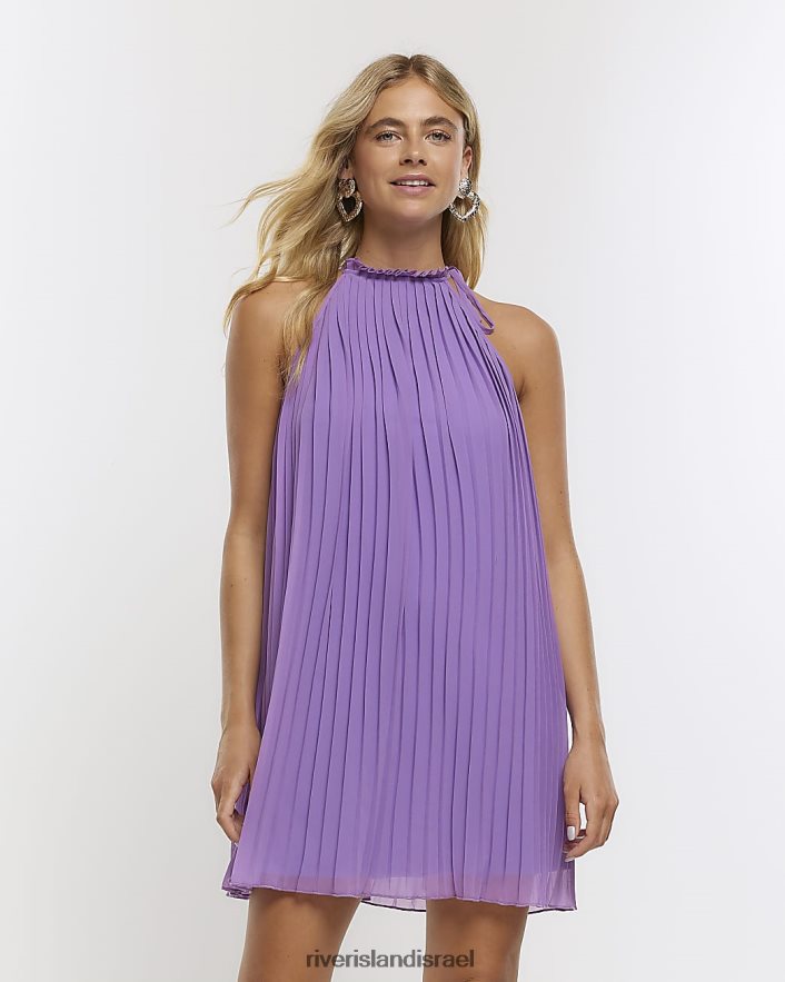 לבוש River Island שמלת מיני קפלים סָגוֹל נשים BDZ4081487