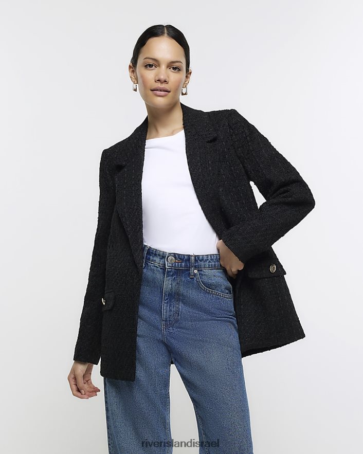 לבוש River Island בלייזר בוקל שָׁחוֹר נשים BDZ40815
