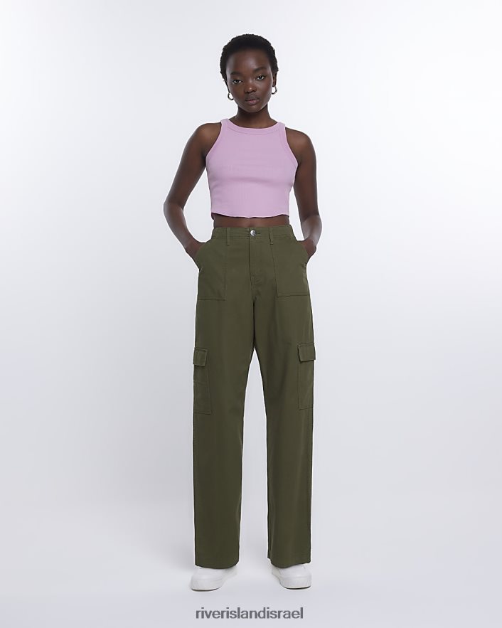 לבוש River Island עליונית קרופ רייסר מצולעת וָרוֹד נשים BDZ4081537