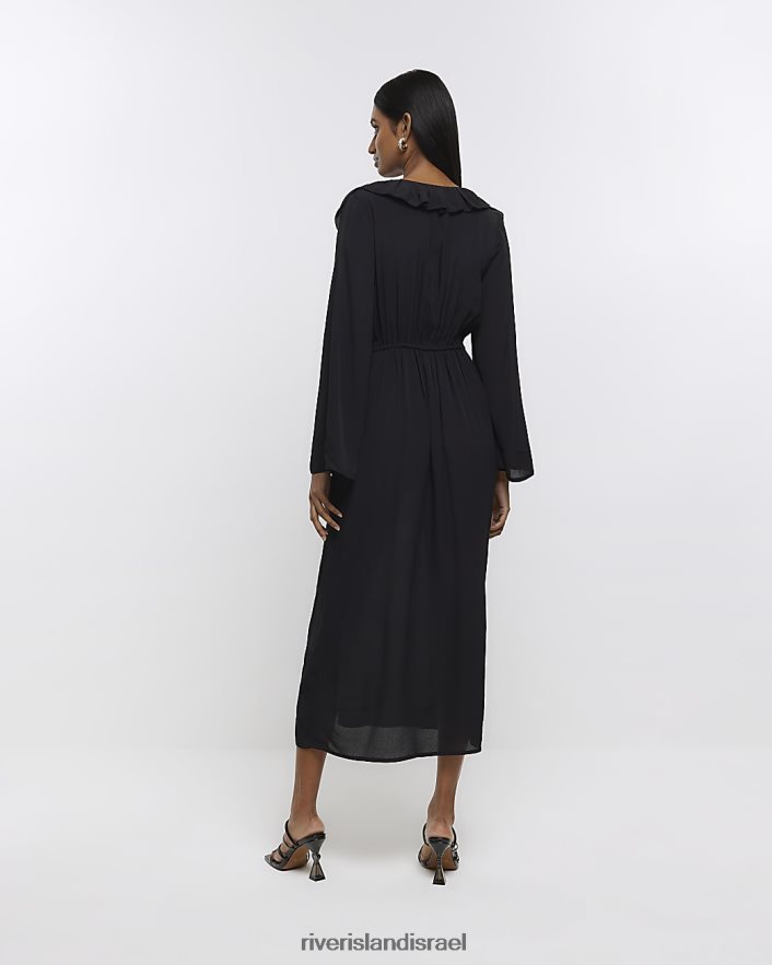לבוש River Island שמלת מידי נדנדת סלסול שָׁחוֹר נשים BDZ4081540