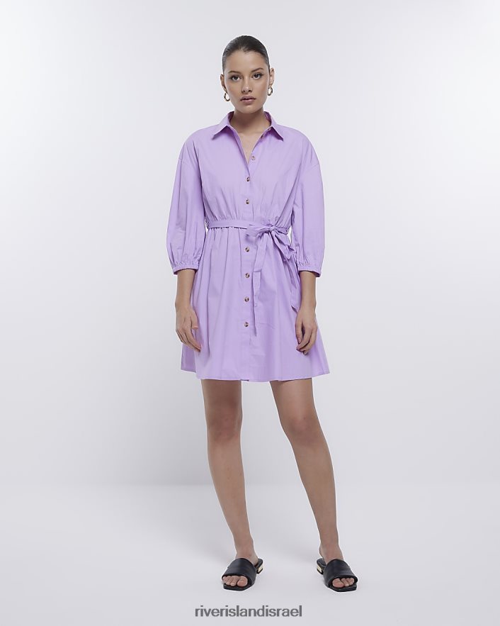 לבוש River Island שמלת מיני חולצה עם שרוולים ארוכים סָגוֹל נשים BDZ4081565