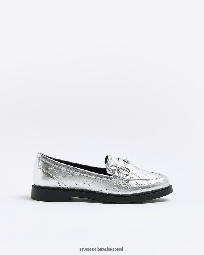 הַנעָלָה River Island נעלי קפיטונאז' מטאליות כסף נשים BDZ4081574