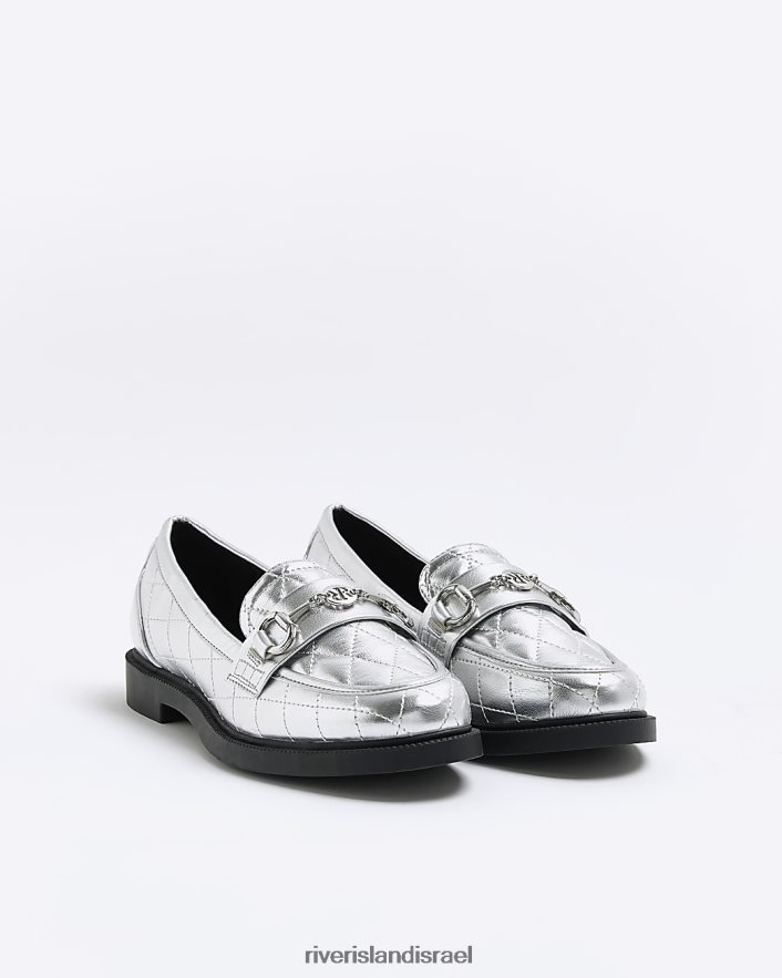 הַנעָלָה River Island נעלי קפיטונאז' מטאליות כסף נשים BDZ4081574