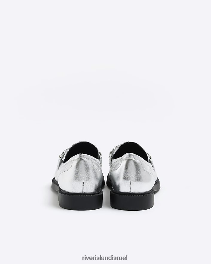 הַנעָלָה River Island נעלי קפיטונאז' מטאליות כסף נשים BDZ4081574