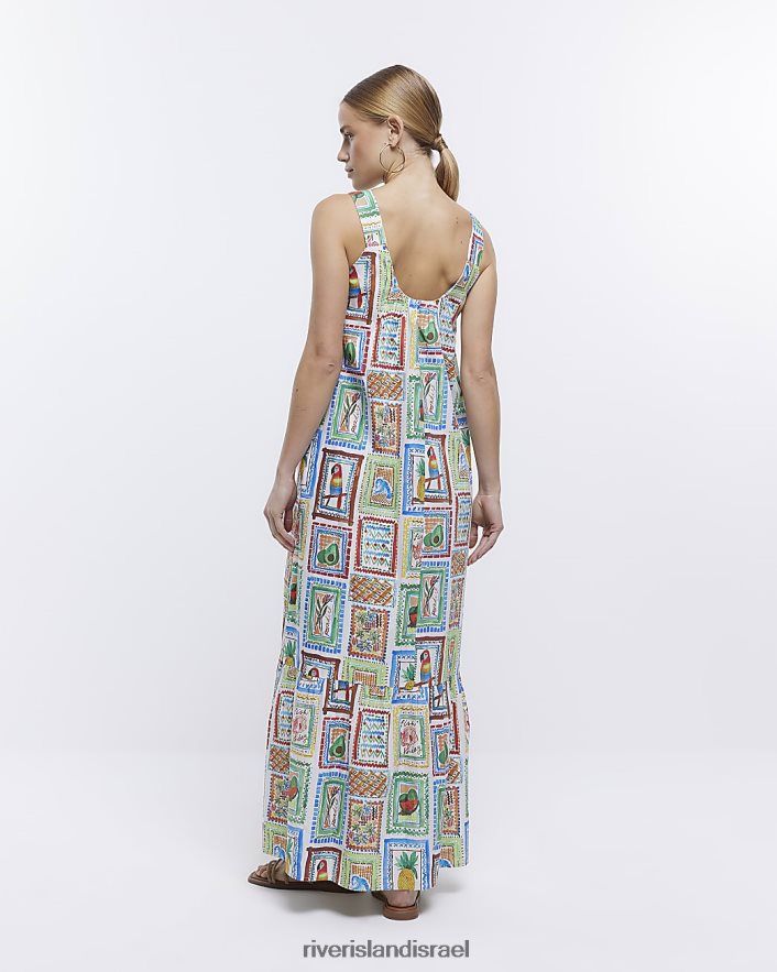לבוש River Island שמלת מקסי להחליק לבן נשים BDZ4081578