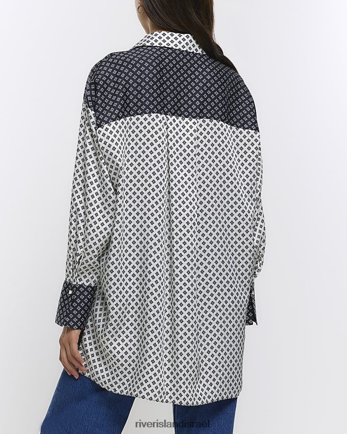 לבוש River Island חולצה אוברסייז כְּחוֹל נשים BDZ408157