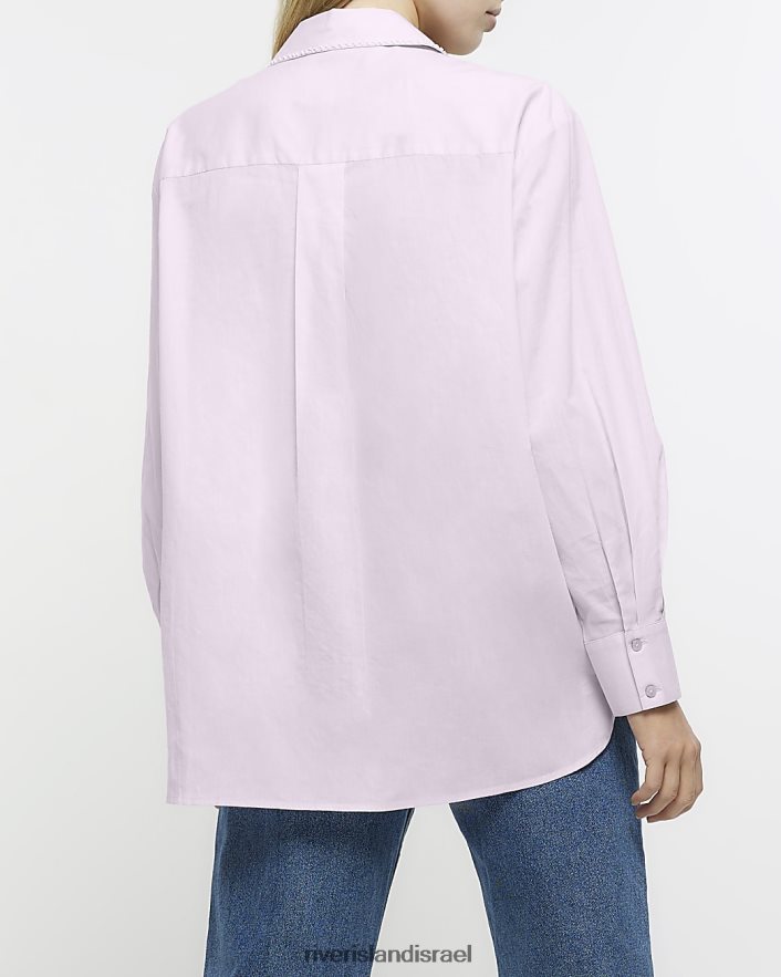 לבוש River Island חולצה מעוטרת עם שרוולים ארוכים סָגוֹל נשים BDZ4081583