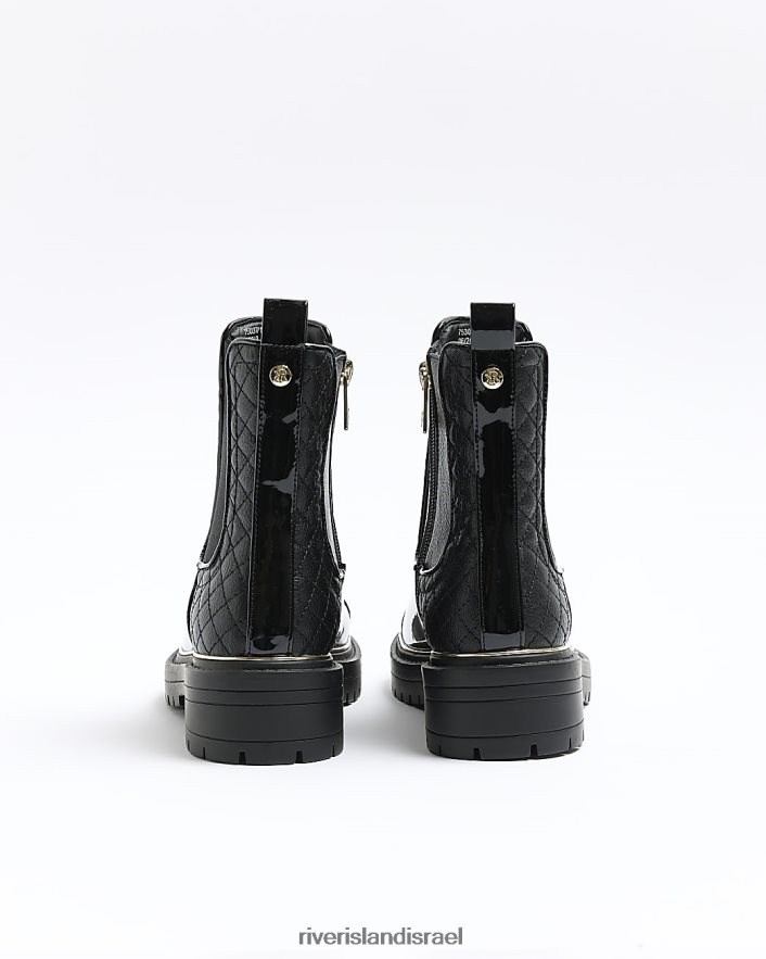 הַנעָלָה River Island מגפי צ'לסי מרופדים שָׁחוֹר נשים BDZ408159