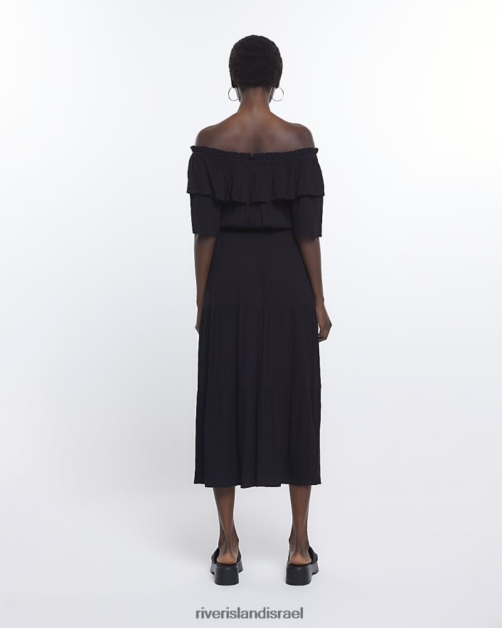 לבוש River Island שמלת מקסי ברדו שָׁחוֹר נשים BDZ4081607