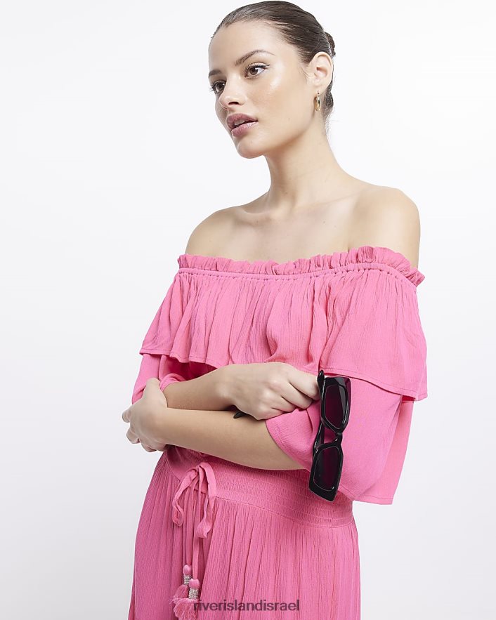 לבוש River Island שמלת מקסי ברדו וָרוֹד נשים BDZ4081608