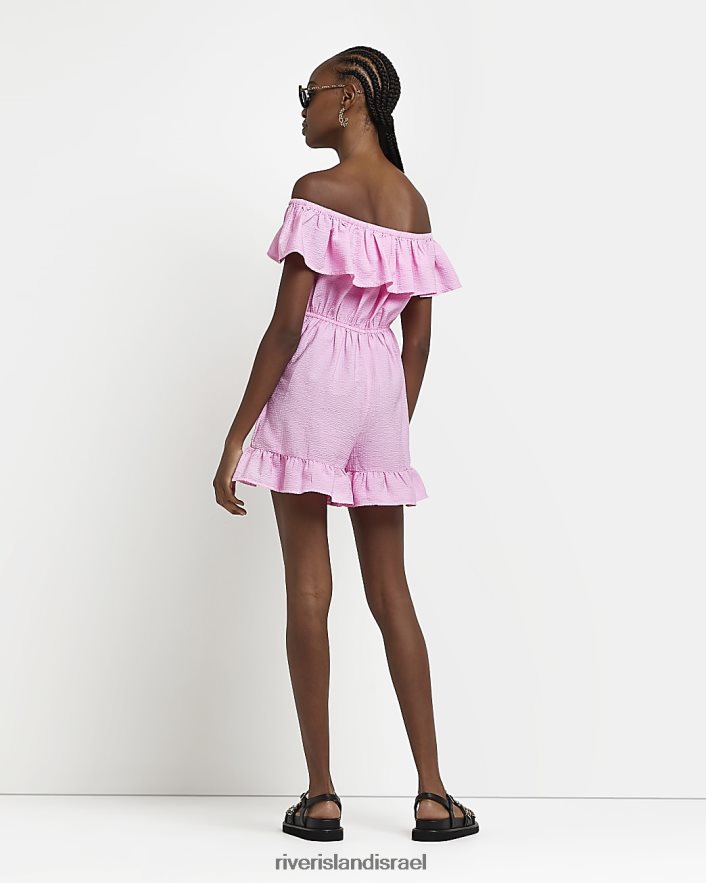 לבוש River Island חליפת משחק עם סלסול ברדו וָרוֹד נשים BDZ4081655