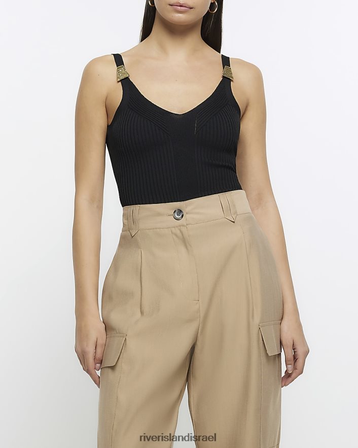 לבוש River Island אפוד משולש מצולע שָׁחוֹר נשים BDZ4081738