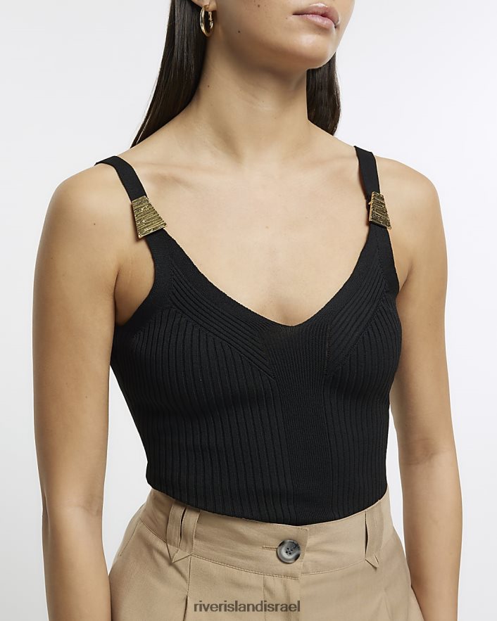 לבוש River Island אפוד משולש מצולע שָׁחוֹר נשים BDZ4081738