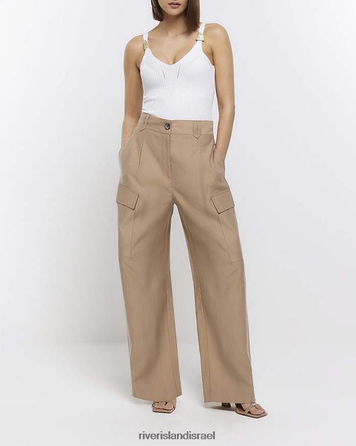 לבוש River Island אפוד משולש מצולע לבן נשים BDZ4081739