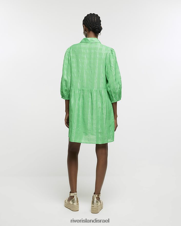 לבוש River Island שמלת מיני חולצה סמוקי ירוק נשים BDZ4081775