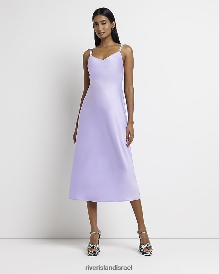 לבוש River Island שמלת מידי סאטן סָגוֹל נשים BDZ4081778