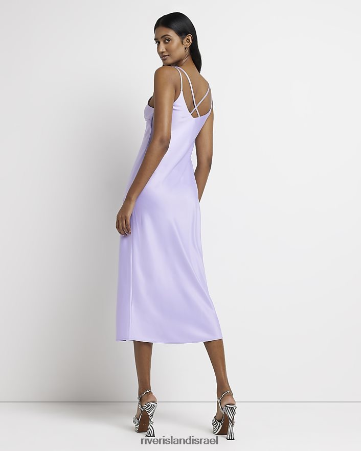 לבוש River Island שמלת מידי סאטן סָגוֹל נשים BDZ4081778